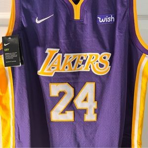 Kobe Bryant 24 Nike Sewn Jersey Purple Size 54 New Dry-Fit Swoosh NBA Wish
